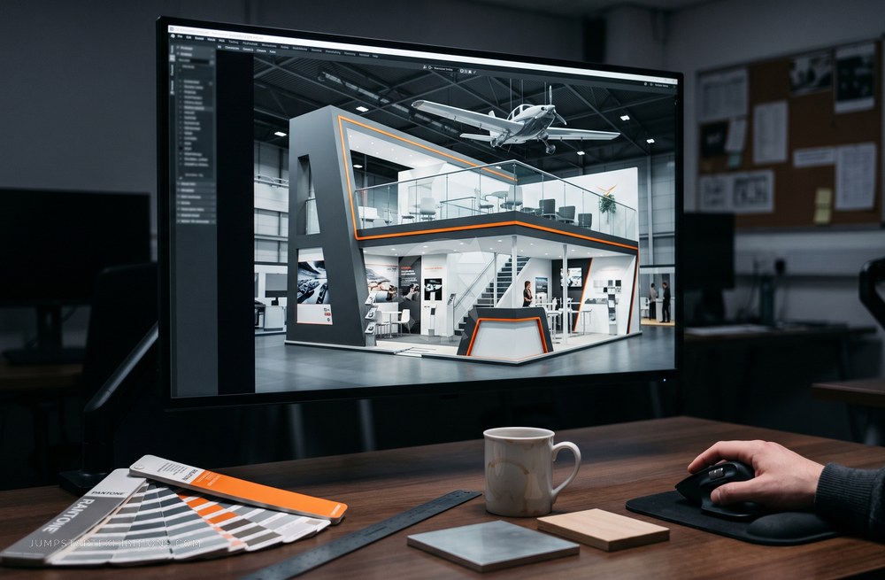 3D visual of an exhibition stand design